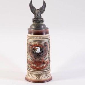 1986 Harley-Davidson Ceramic Beer Stein, "50 Years of OHV V-Twin Engines,"
